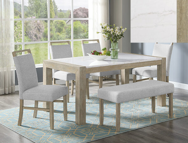 VANCE FAUX TBL/WING CHAIRS,BENCH