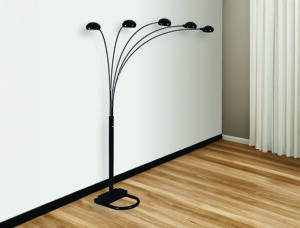PEACOCK SHADE FLOOR LAMP BK 82"H