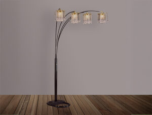 RAIN DROP ARC LAMP 84"H BLACK
