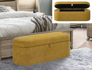 PHILIPA STORAGE BENCH- GOLD TWEED