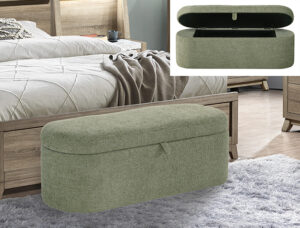 PHILIPA STORAGE BENCH-L.GREEN TWEED