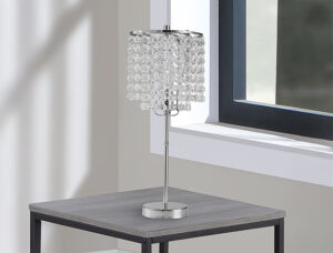 CHROME TABLE LAMP 19"H