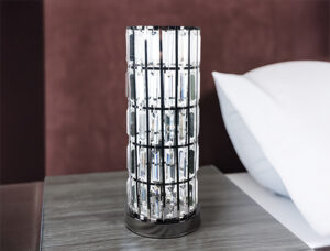 COLUMN TABLE LAMP BLACK NICKEL