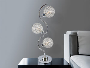 CRYSTAL 3 GLOBE TABLE LAMP