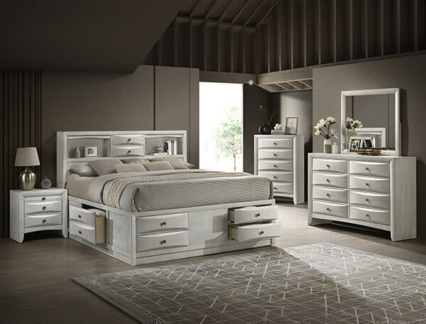 B4255 EMILY STORAGE WHITE BEDROOM