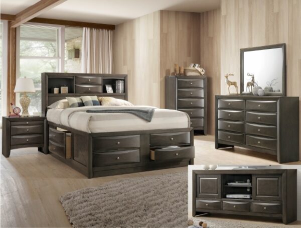 B4275 EMILY STORAGE BEDROOM GREY