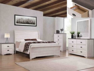 CORALEE BEDROOM GROUP CHALK/GREY