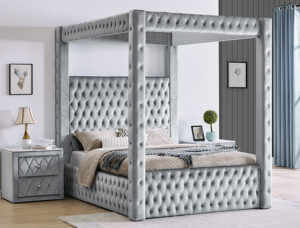 ANNABELLE CANOPY BED GREY KING
