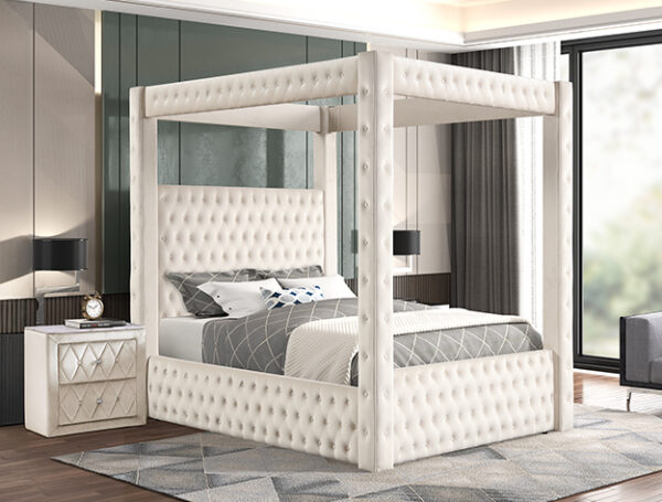5114IV ANNABELLE CANOPY BED IVORY KING