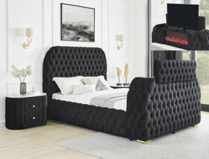 NATALIA BED W/FIREPLACE,TV LIFT BK  KING