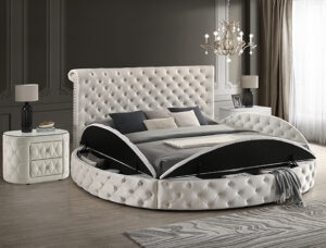 BRIGITTE BED FRAME IVORY KING