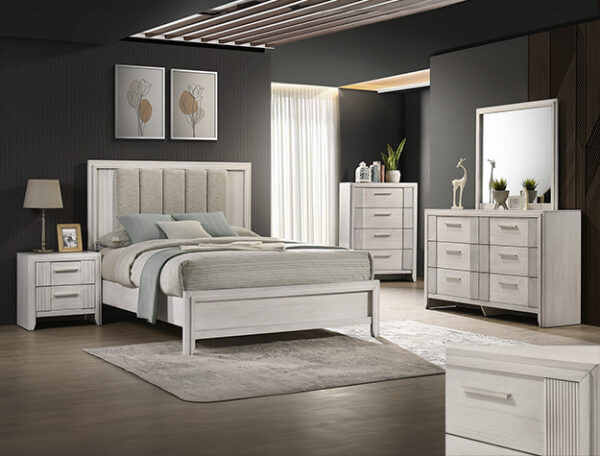 CARLTON BEDROOM GROUP WHITE QUEEN